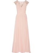 Badgley Mischka Embellished Silk-Chiffon Gown - Lyst