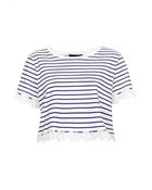 Topshop Petite Stripe Daisy Organza Tee - Lyst