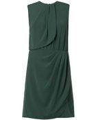 L'Agence Draped Technical-Jersey Dress - Lyst