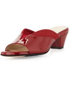 Taryn Rose Odi Stretch Patent Slide Red - Lyst