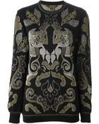 Roberto Cavalli Patterned Knit Sweater - Lyst