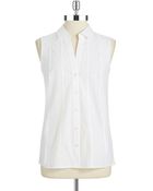 Calvin Klein Sleeveless Hilo Blouse - Lyst
