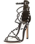B Brian Atwood Linares Woven Strappy Sandal - Lyst