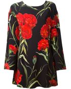 Dolce & Gabbana Carnation Print Dress - Lyst