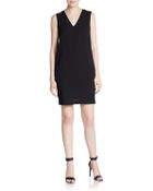 Vince Leather-Trim Jersey Dress - Lyst