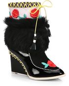 Sophia Webster Anouschka Leather & Suede Wedge Ankle Boots - Lyst