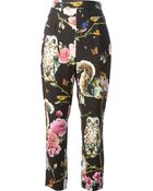 Dolce & Gabbana Floral Animal Print Trousers - Lyst