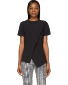 Proenza Schouler Black Asymmetric Drape Blouse - Lyst