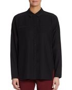 Lafayette 148 New York Vara Long Sleeve Hi-Lo Top - Lyst