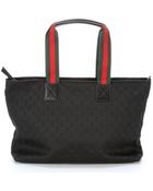 Gucci Black Gg Canvas Web Stripe Diaper Bag - Lyst
