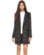 Rachel Zoe Aria Long Fringe Coat Black - Lyst