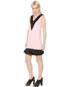 Christopher Kane V Neck Wool Crepe Dress - Lyst