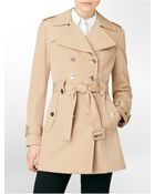 Calvin Klein Belted Trench Coat - Lyst