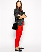 Asos Curved Hem Skinny Pants - Lyst