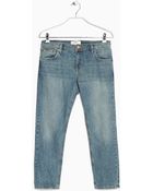 Mango Cropped Slim-Fit Nancy Jeans - Lyst