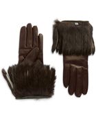 Portolano Rabbit Fur Fringe Gloves - Lyst