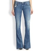 Mother The Cruiser Distressed Flared Jeans - Lyst