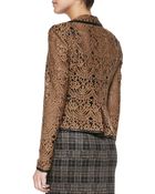 Nanette Lepore I Spy Leather-Trim Lace Jacket - Lyst