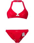 Hervé Léger Halterneck Bandage Bikini - Lyst