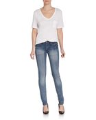 Kensie Bleached Skinny Denim Jeans - Lyst