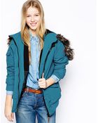 Bellfield Padded Jacket With Faux Fur Hood - Lyst