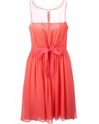 Giambattista Valli Belted Sheer Panel Dress - Lyst