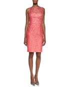 Theia Lace Sleeveless Dress - Lyst