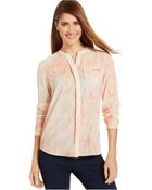 Calvin Klein Jeans Long-Sleeve Button-Front Printed Shirt - Lyst