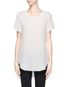 3.1 Phillip Lim Overlapped Side Seams Silk T-Shirt - Lyst