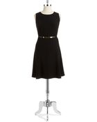 Calvin Klein Plus Flared Dress With Belt - Lyst