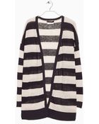 Mango Striped Linen Cardigan - Lyst