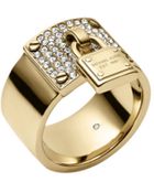 Michael Kors Gold-Tone Padlock Charm Ring - Lyst
