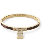 Michael Kors Pave Padlock Charm Hinge Bangle - Lyst