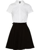 Alice + Olivia Zoe Poplin And Crepe Dress - Lyst
