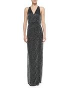 Parker Theron Sleeveless Beaded Halter-Neck Gown - Lyst