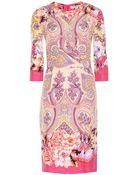 Etro Printed Silk Dress - Lyst