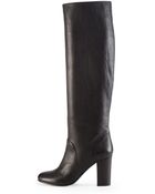Lanvin Leather Pull-On Knee Boot - Lyst