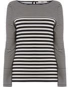 Oasis Mixed Stripe Pu Trim Crew - Lyst