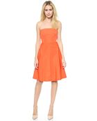 RED Valentino Strapless Taffeta Dress - Orange - Lyst