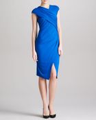 Donna Karan New York Cap-Sleeve Draped Jersey Envelope Dress - Lyst