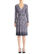 Anne Klein Print Wrap Dress - Lyst