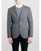 Topman Mid Grey Skinny Fit Jersey Blazer - Lyst
