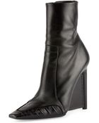 Balenciaga Alligatortrim Leather Ankle Boot - Lyst