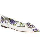 Dolce & Gabbana Soles Embellished Jacquard Flat - Lyst