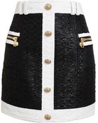 Balmain Bicolour Tweed Miniskirt - Lyst
