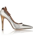 Oscar de la Renta Phoebe Metallic Polished Leather Pumps - Lyst