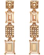 Oscar de la Renta Crystal Baguette Drop Earrings - Lyst