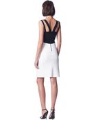 Narciso Rodriguez Black White Crepe Dress - Lyst