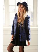 Forever 21 Collarless Two-Tone Faux Fur Jacket - Lyst
