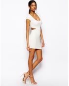 Asos Rib Cut Out Back Body-Conscious Dress - Lyst